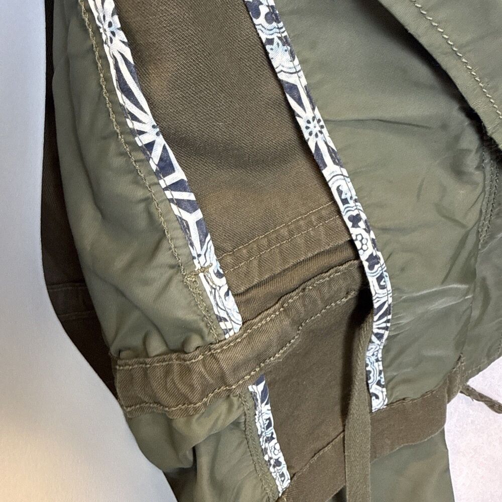 Lucky Brand Olive Military Utility Jacket S Small 7WP3001 Nylon Trim Drawstring - Picture 6 of 16